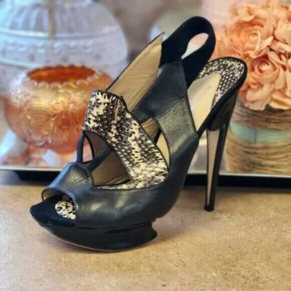 Nicholas Kirkwood Animal Print Platform Heels - Picture 1 of 8